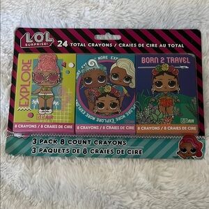 New L.O.L. Surprise! Art Crayons 24-Ct. Crayola Box - 3 Pack Crayons.